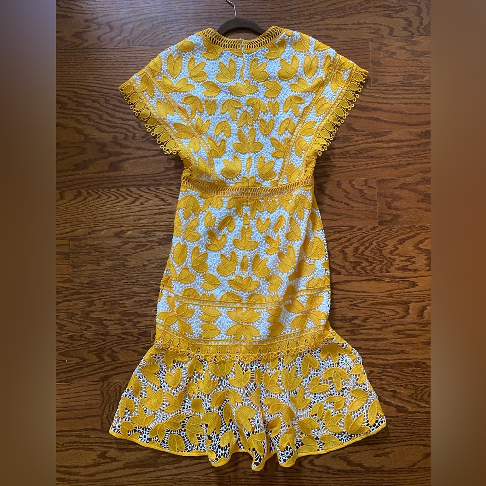 Saylor Yellow Lace Dress - Picture 2 of 4